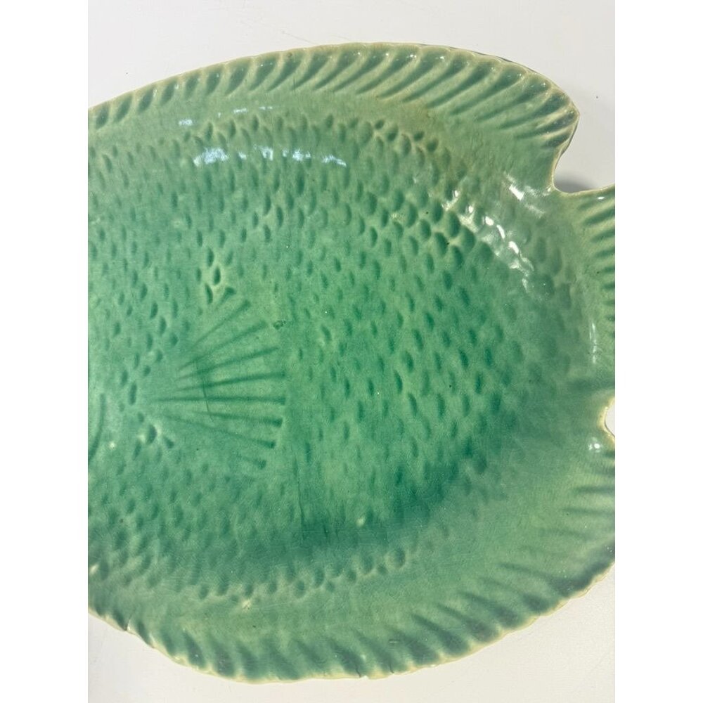Pottery Fish Platter Plate French Style Majolica Vintage Gallery Wall Serving Pi - Picture 8 of 16